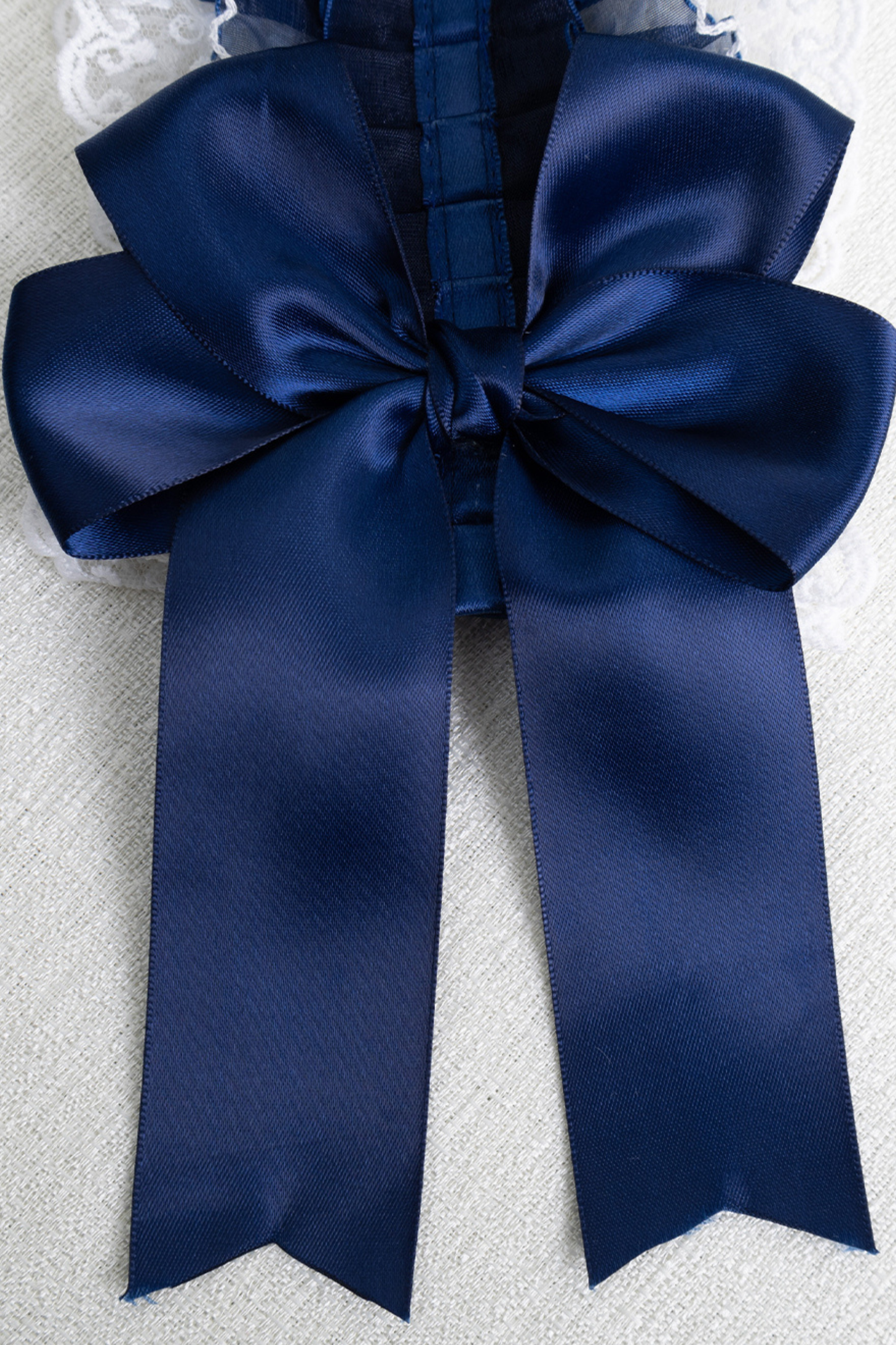 ネイビーブルーロリータボンネット+ヘアバンド+ハットクリップ+リボンクリップ