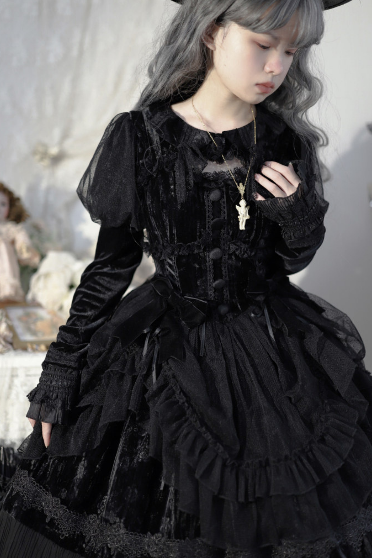 Gothic Chic Doll Lolita Dress + Short Jacket