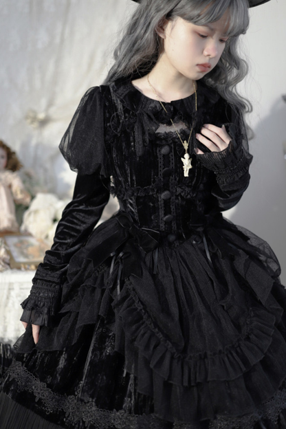 Gothic Chic Doll Lolita Dress + Short Jacket