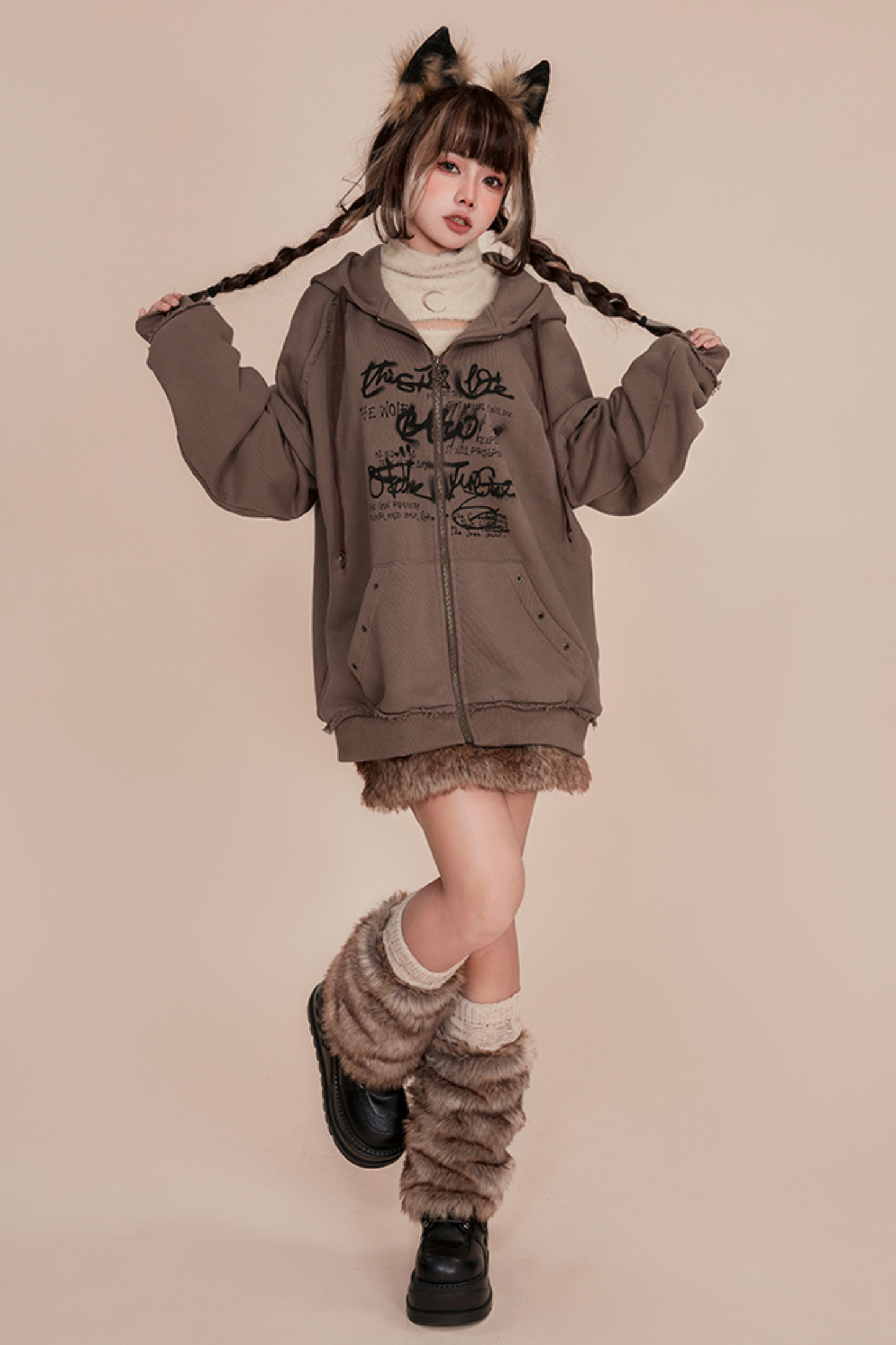 Wolf Ear Hood Loose Hoodie