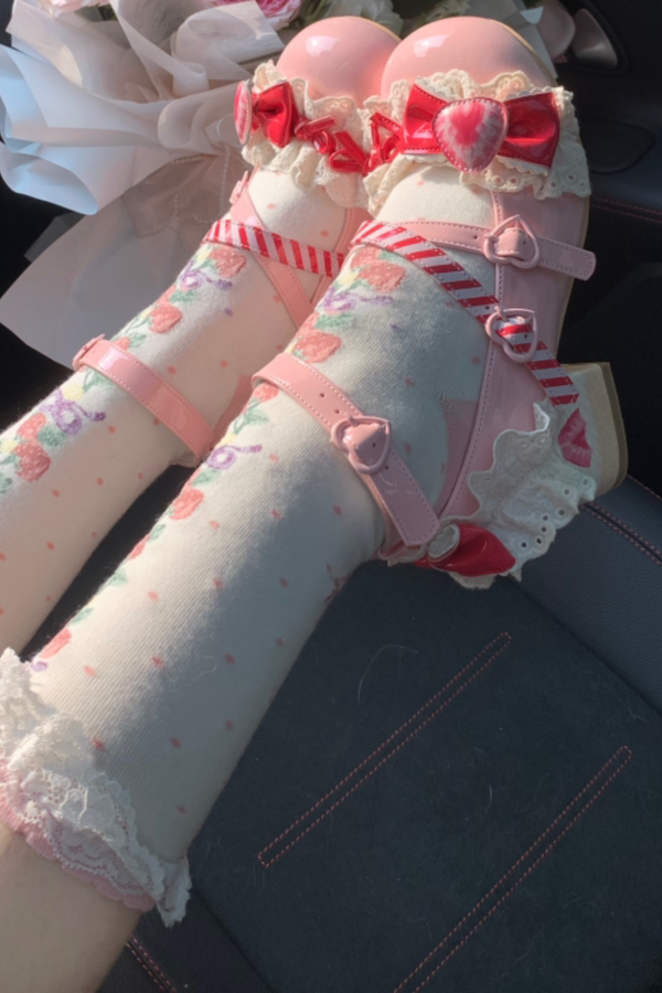 ストロベリーロリータメリージェーンシューズ