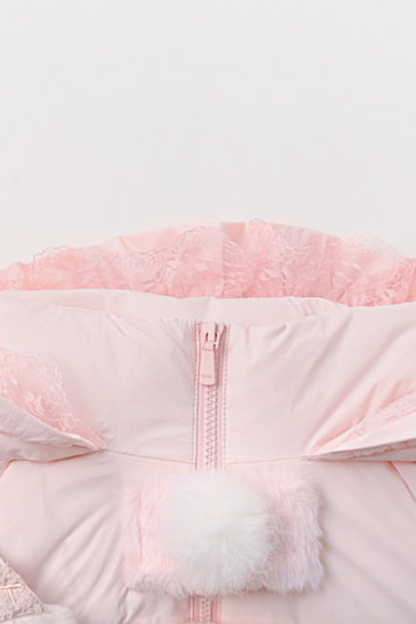 ベイビーレースフードダウンジャケット