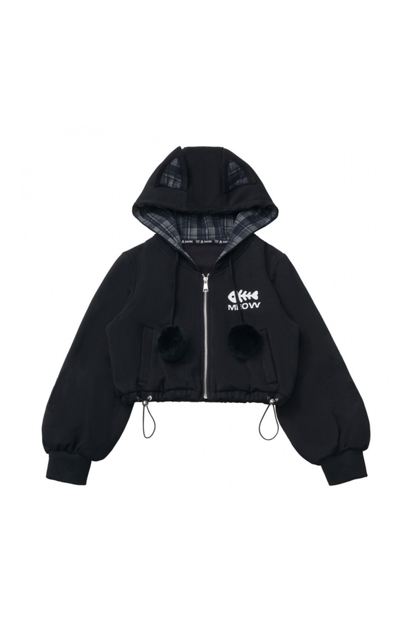 キャットイヤージャケット+ケーキスカート+トップス+ボーダーレッグウォーマー