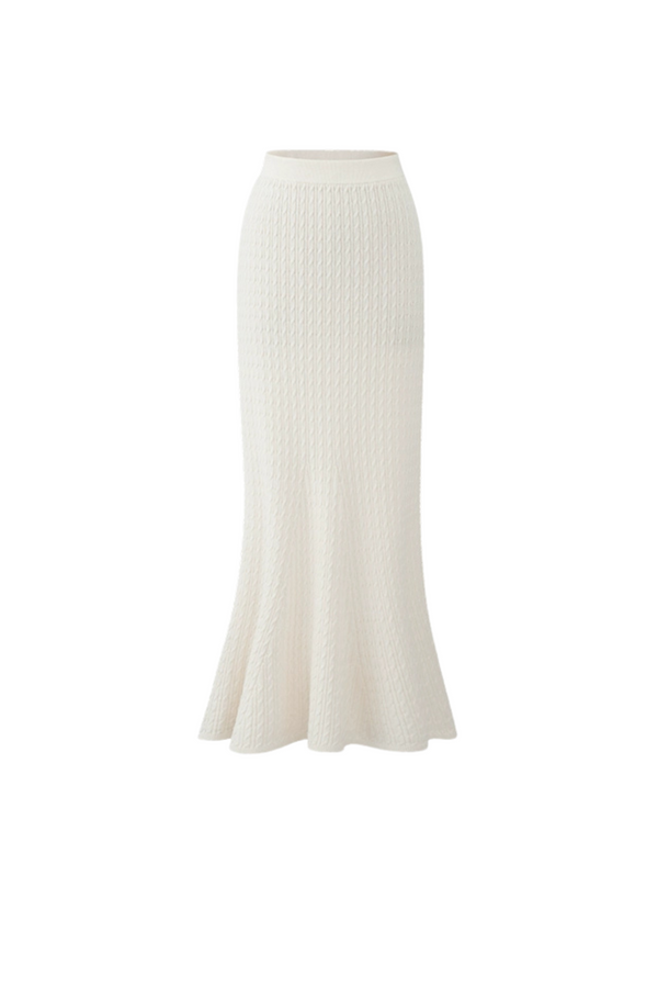 タイトスリムVネックトップス+ニットマーメイドスカート