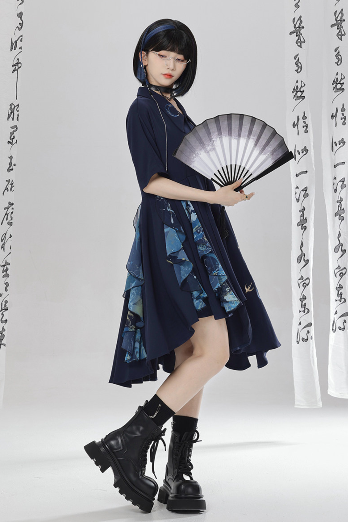 チャイナエンブロイダリードレス+ベルト+ガードル