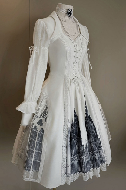 Gothic Lolita Jumper Skirt + Dark Top + Girdle