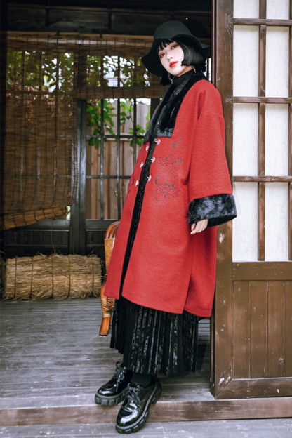 Chinese Dragon Motif Long Cardigan