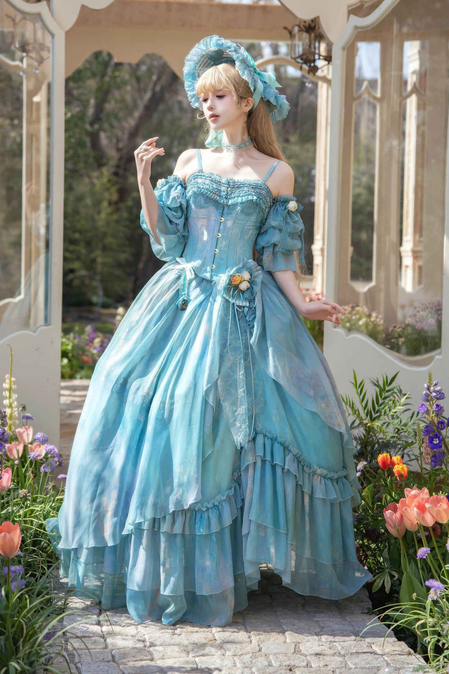 【3月19日予約締切】シルビアトップス+フレアスカート+ハット+スリーブ+ネックレス