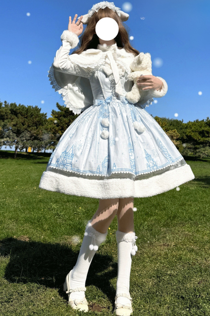 スノーフレークキャッスルロリータドレス+ケープ+トップス