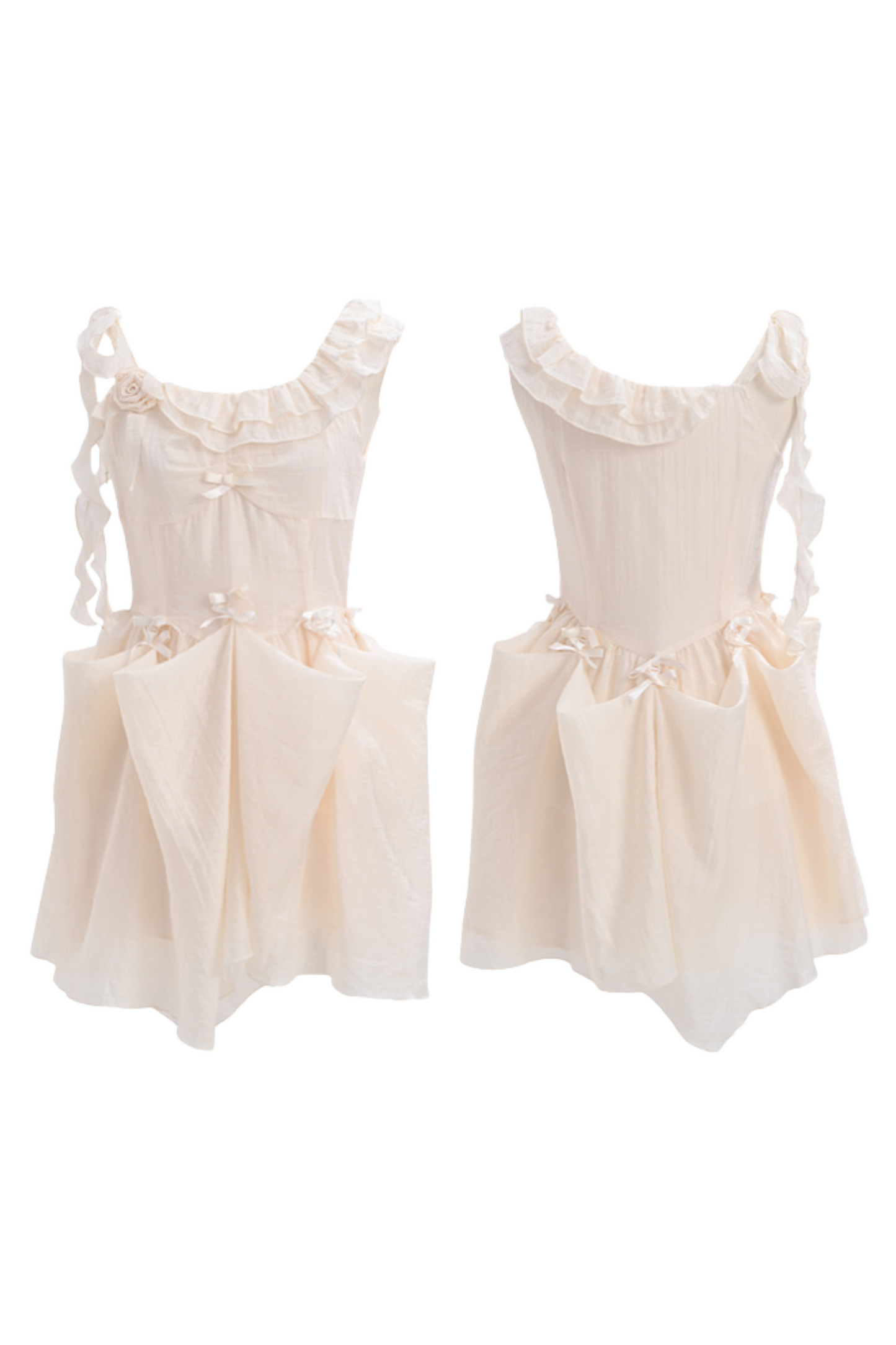 Sweet Sheer Design Ribbon Two Wear Dress