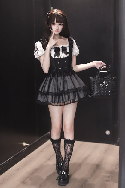 Ecomi Satin-Lagenkleid