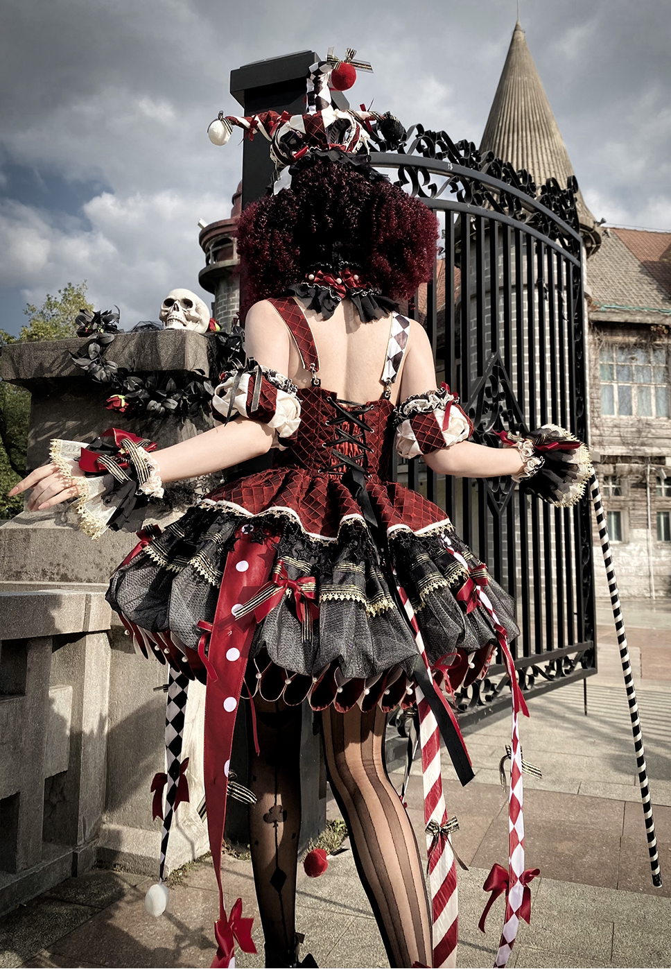 【12月26日予約締切】サーカスクイーンブラックアンドレッドロリータピエロドレス＋フルセットA/B