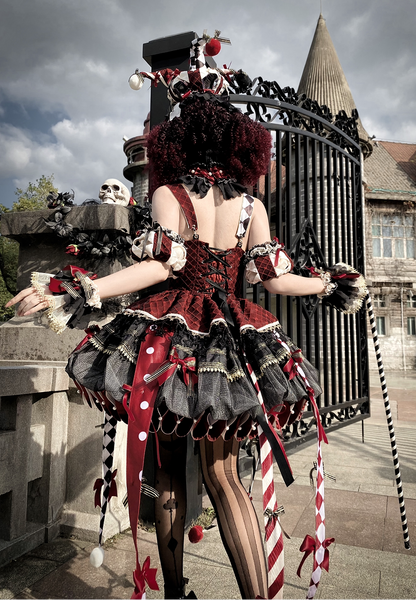 【12月26日予約締切】サーカスクイーンブラックアンドレッドロリータピエロドレス＋フルセットA/B