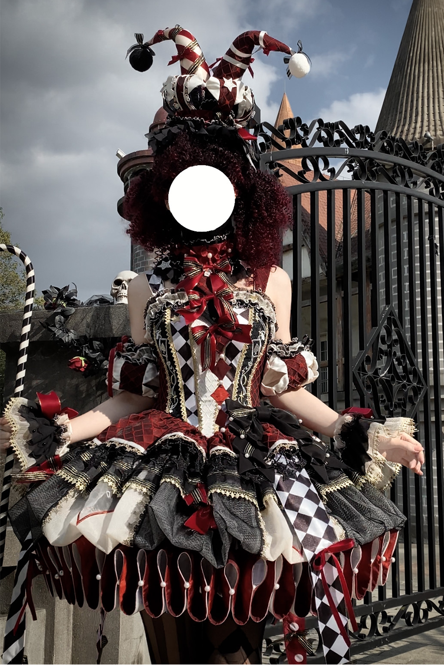 【12月26日予約締切】サーカスクイーンブラックアンドレッドロリータピエロドレス＋フルセットA/B