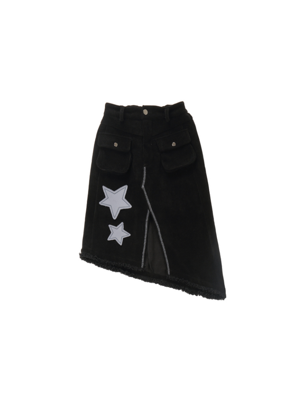 スターボーダートップス＋アシメスカート＋ルーズロングパンツ