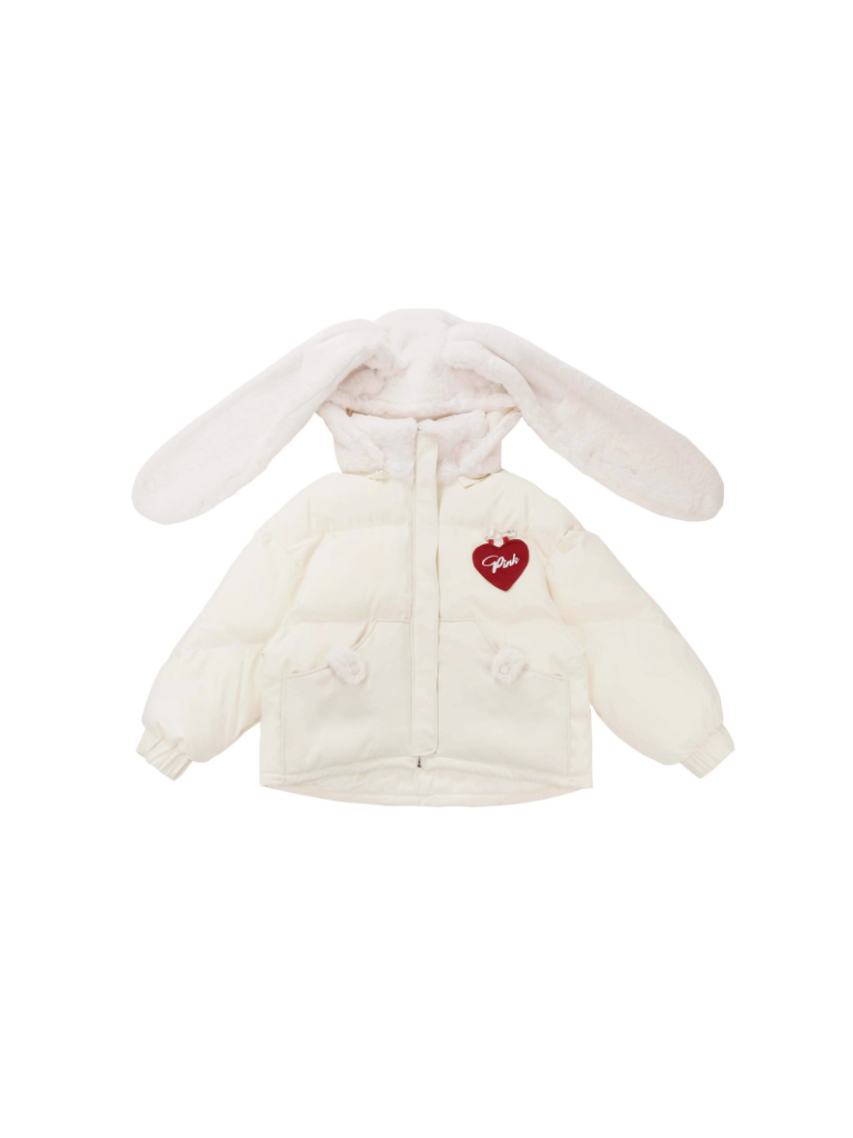 Sweet rabbit jacket + panda jacket + high neck top + shorts + flared skirt