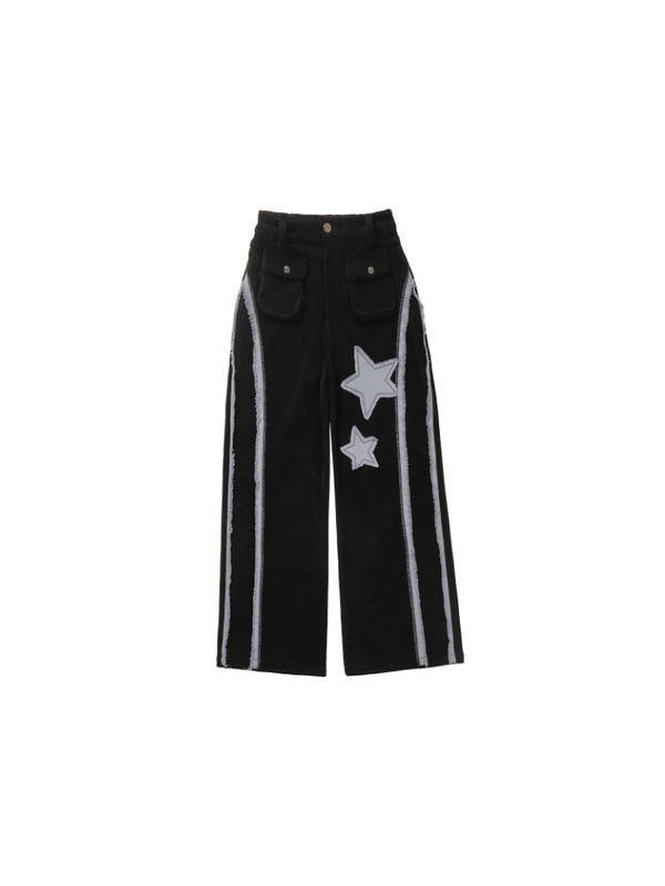 スターボーダートップス＋アシメスカート＋ルーズロングパンツ