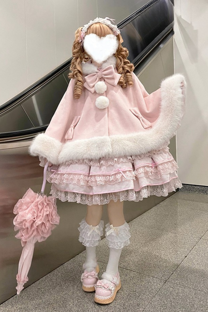 【12月18日予約締切】猫耳ファーフーディーケープコート