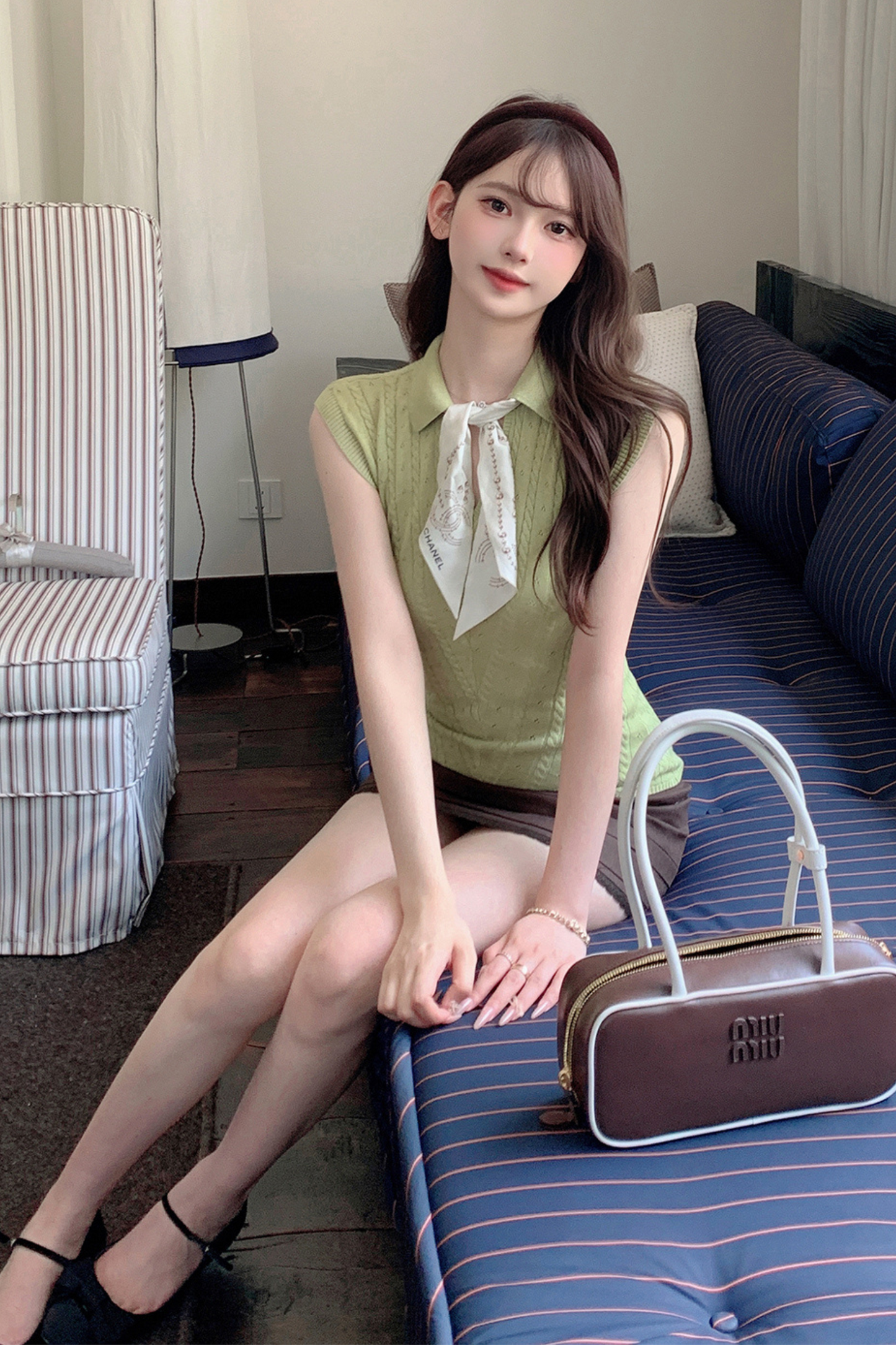 Polo Neck Sleeveless Top