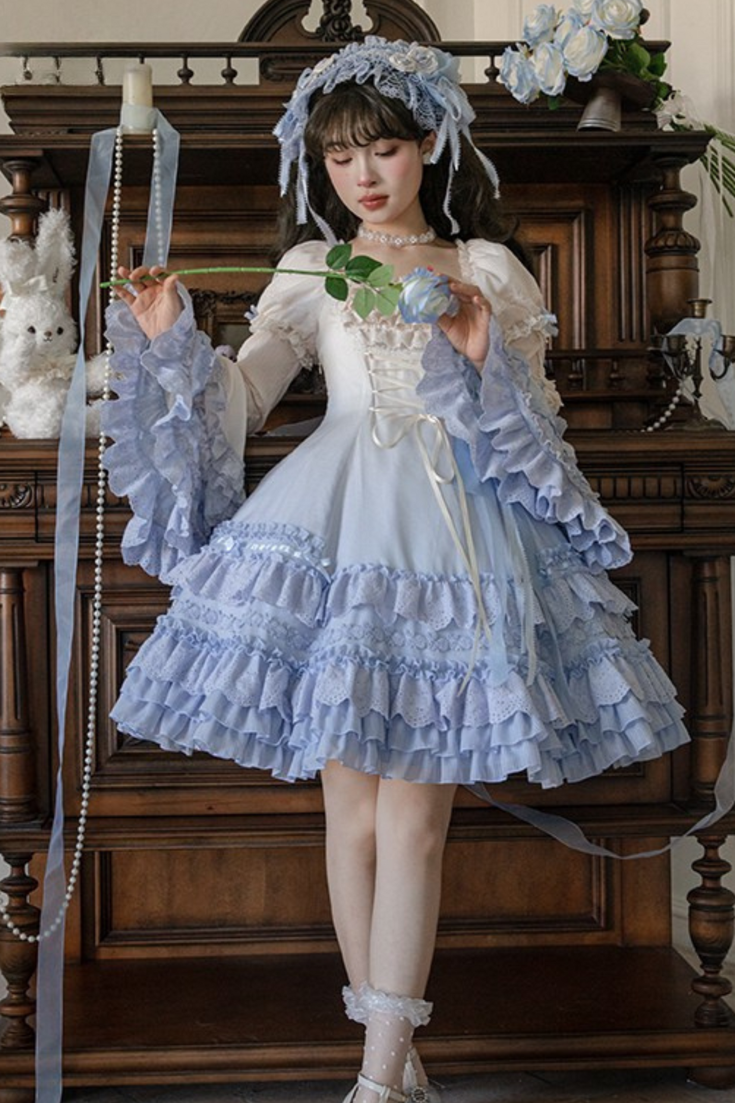 [Reservation Product] Frilled Gradient Princess Lolita Dress Set