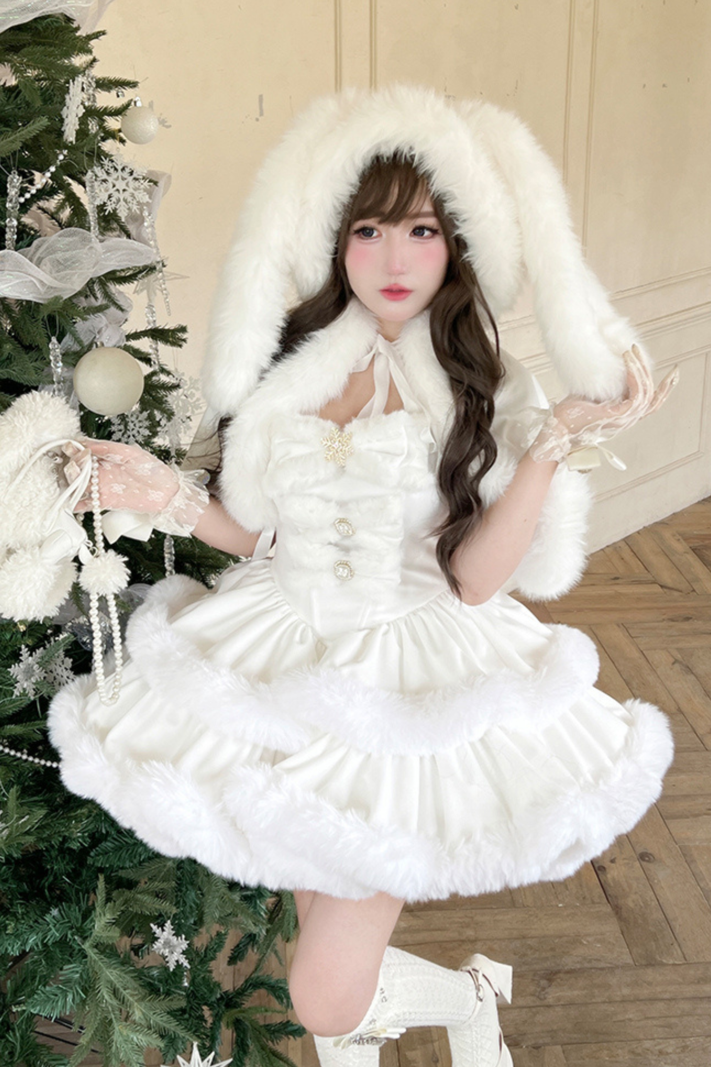 アンゴラファープリンセスドレス+ラビットマント+シアーテール