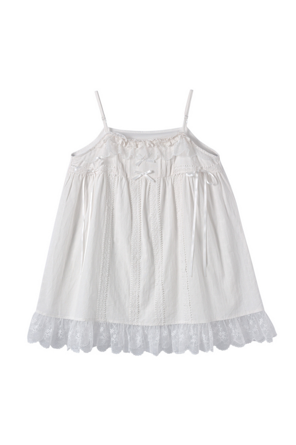 Rabbit Hooded Hoodie + Ribbon Camisole + Dot Skirt