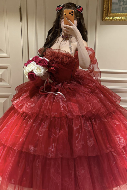 [3월 30일 예약마감] 우아한 무스 러브송 레드 원피스+소매