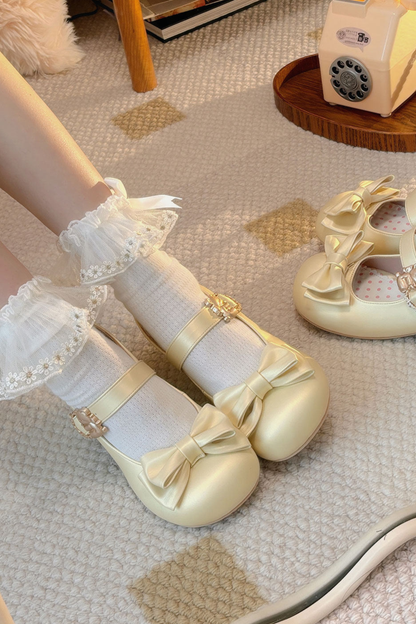 Satin Sheep Puff Shoes