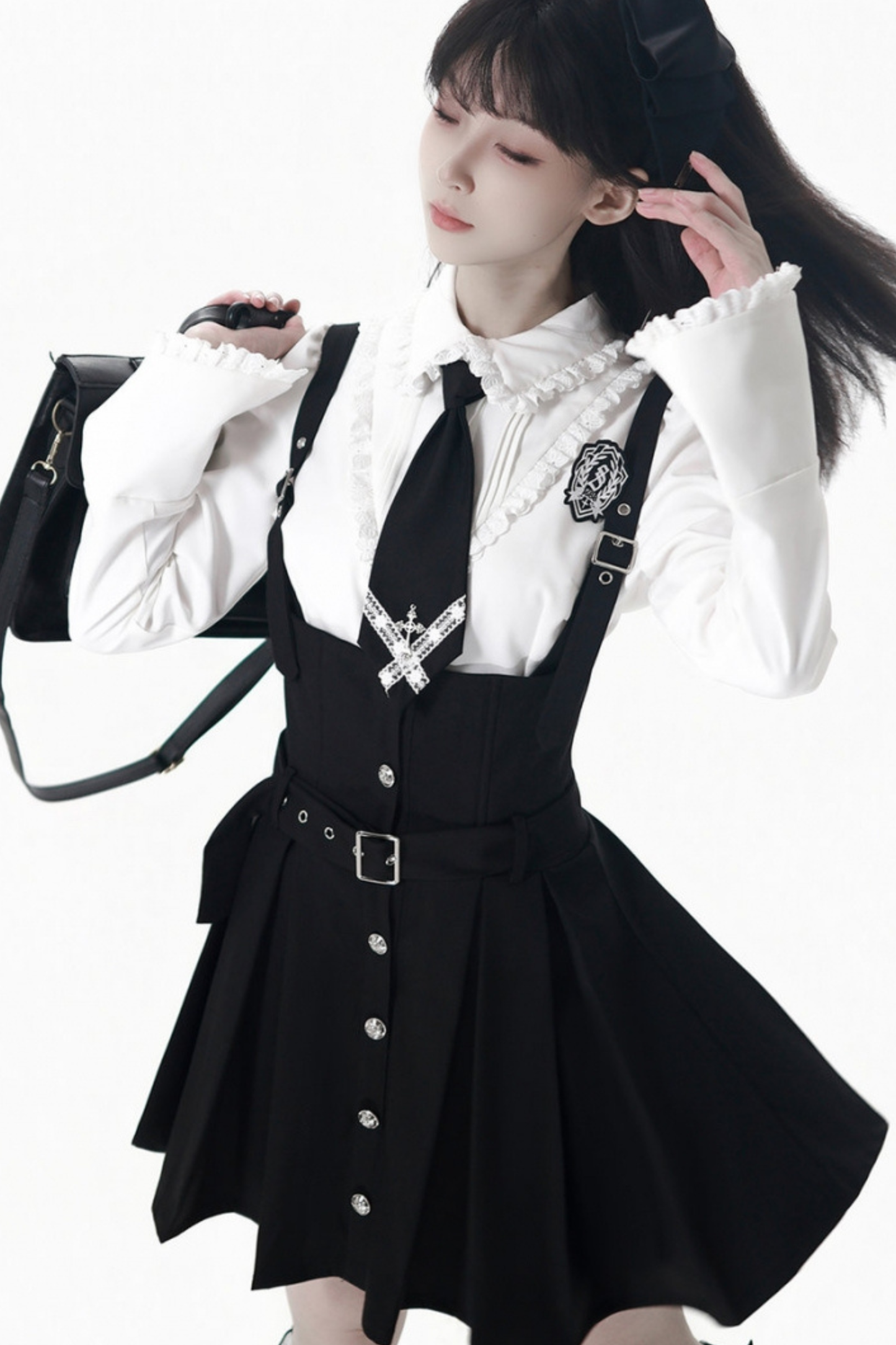 College Jacket + Suskirt + Blouse + Tie