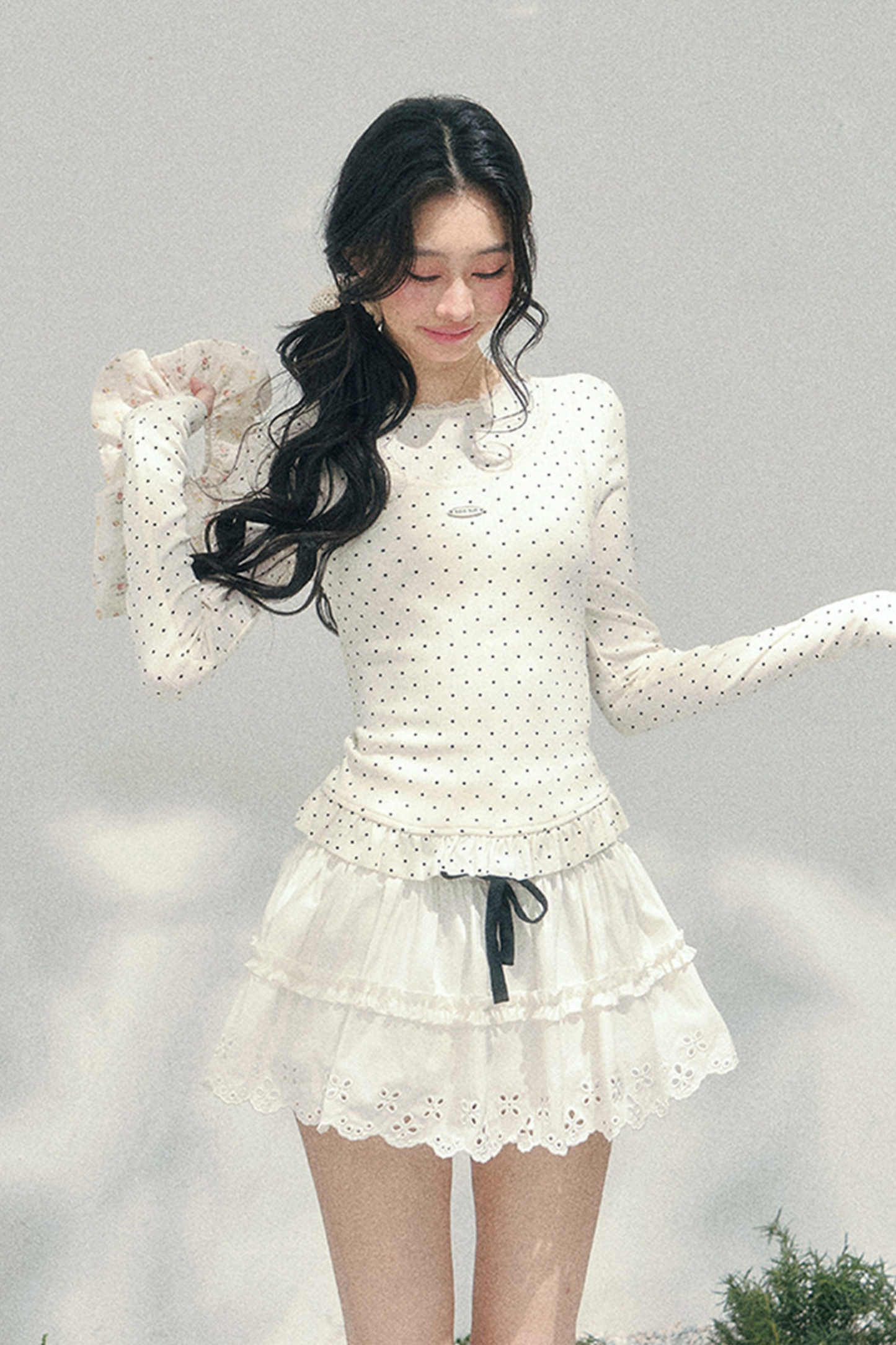 レーススイートティアードパフィースカート