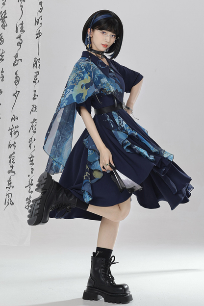 チャイナエンブロイダリードレス+ベルト+ガードル