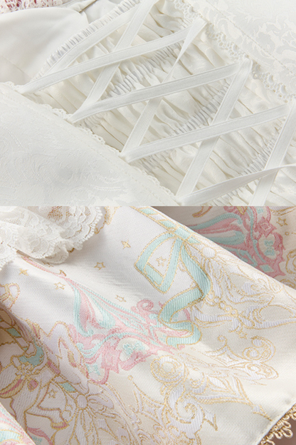 白雪プリンセスロリータドレス+ボンネット+レースチョーカー