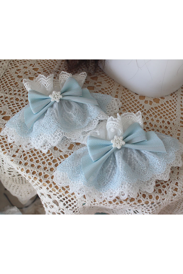 レースロリータボネットハット+カチューシャ+スリーブ+ピン+ハット+ベール