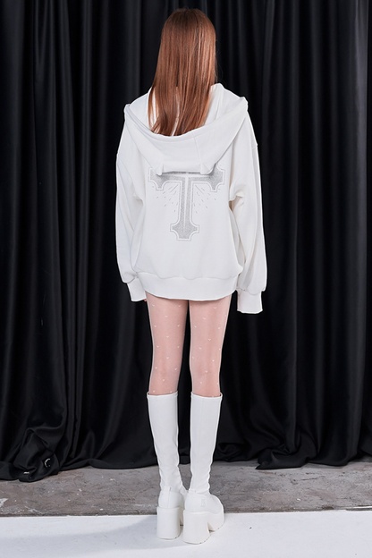 クロスルーズデビルフードジップパーカー