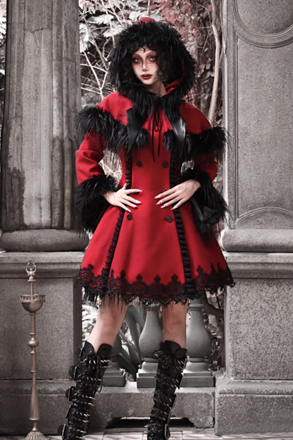 Gothic Carol Dark Cloak Bat Collar Coat