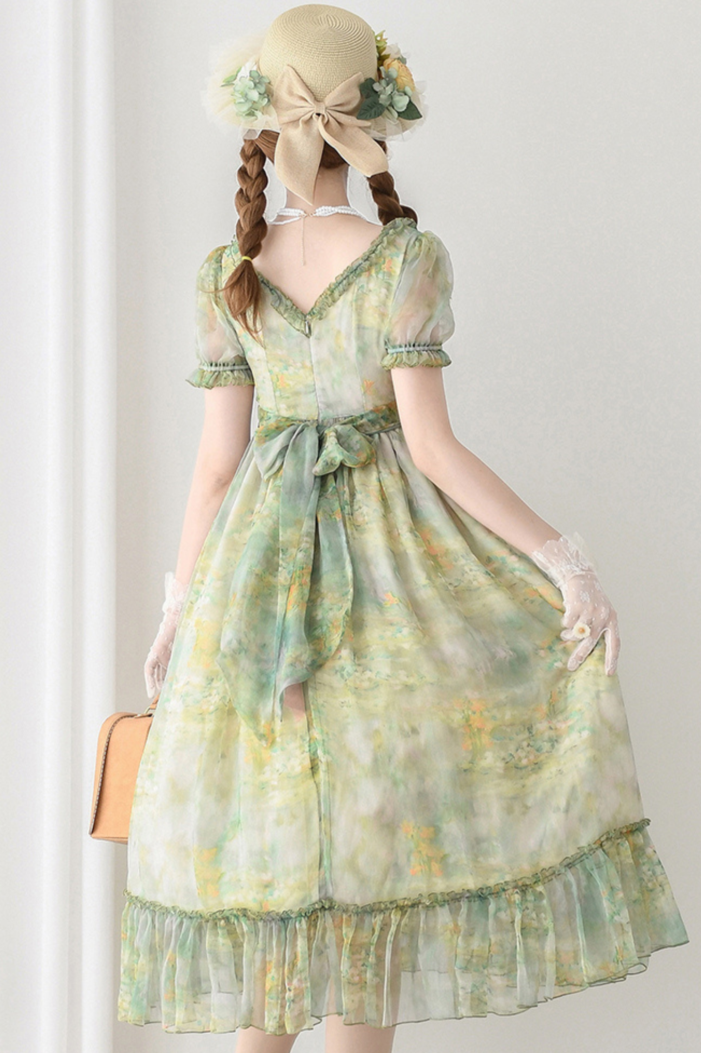 マーブルアートハイウエストマークロリータドレス