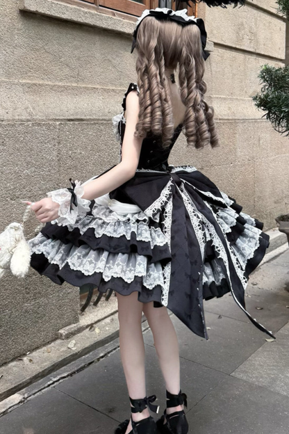 スイートフリルケーキロリータドレス