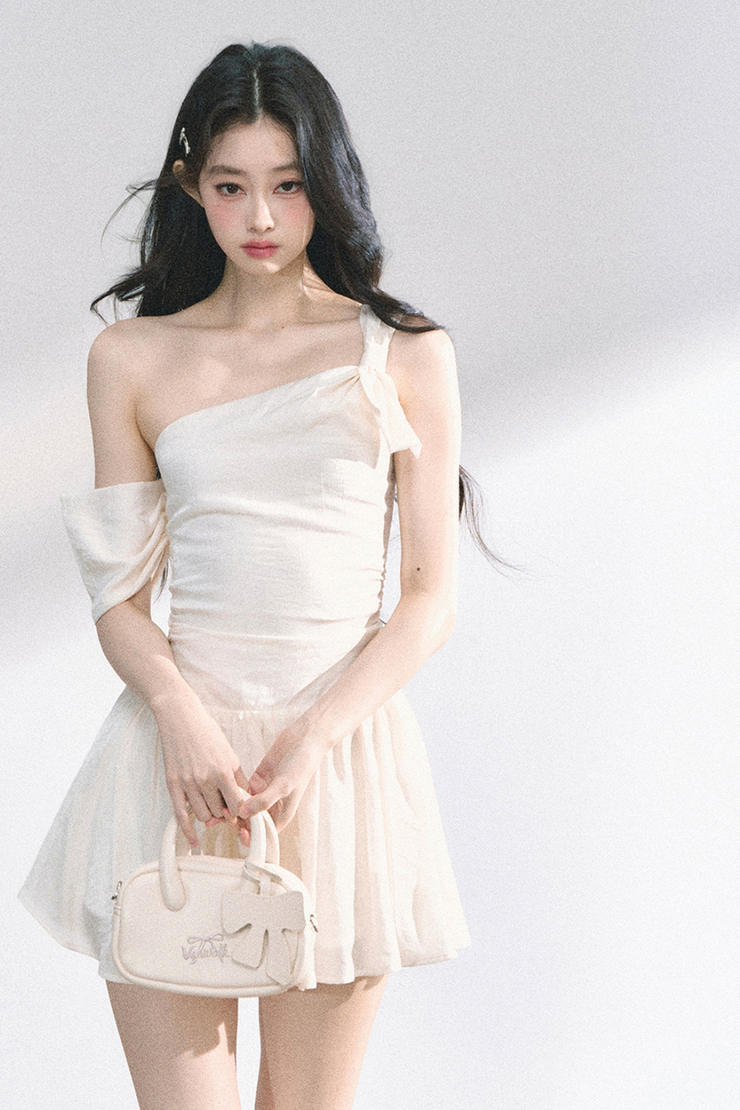 Sweet girly off-the-shoulder dress