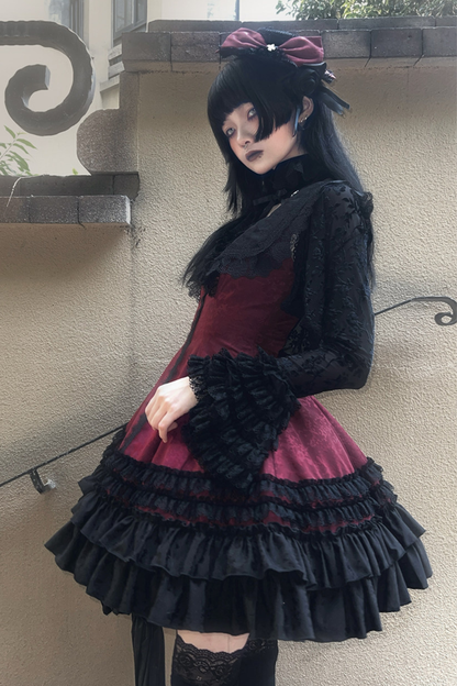 修身哥特蘿莉塔吊帶裙+外套