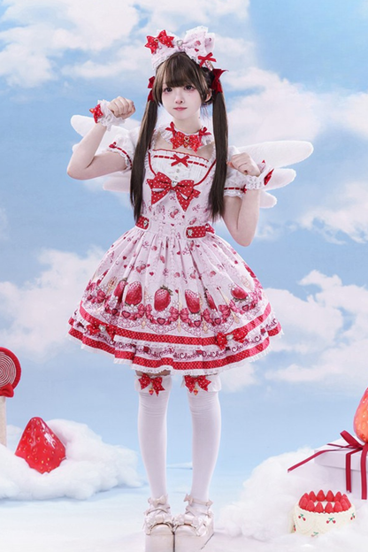 [Vorbestellung bis 3. April] Strawberry-Story-Lolita-Kleid + Accessoires