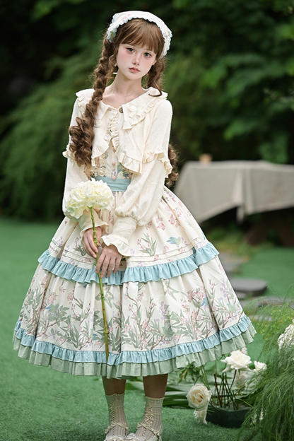 【予約商品】フォレストフラワードレス+サスペンダースカート+ブラウス+カーディガン+スカーフ