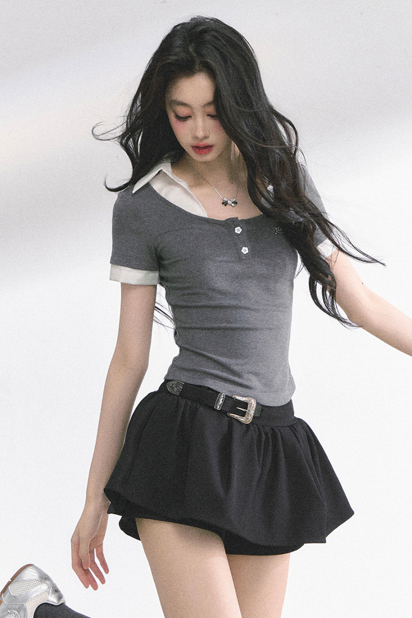 ストレートショルダーアメリカンシャツトップス