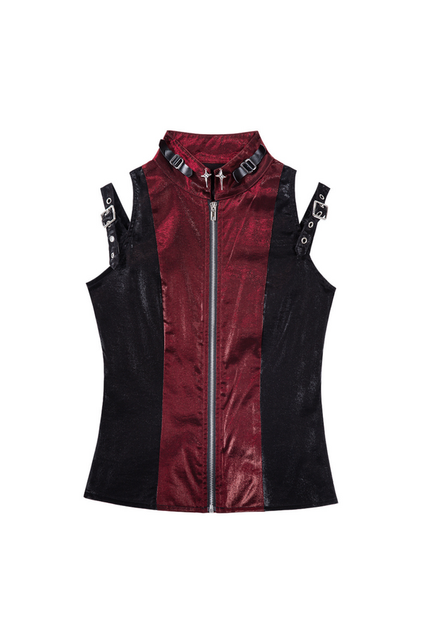 【予約商品】ダークサイバーサスペンダースカート＋ショートパンツ＋ノースリーブトップス＋スリーブ