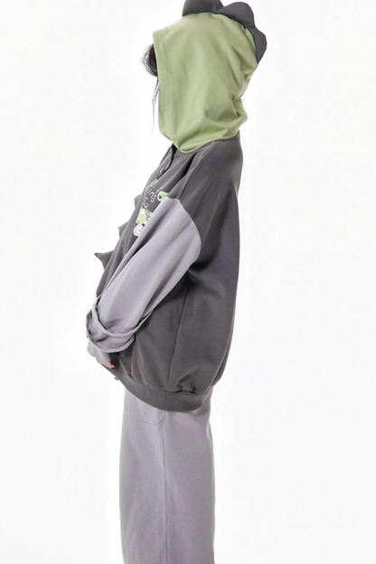 フォレストティーカジュアルフードスウェットス+スウェット+アシメパンツ+カジュアルパンツ