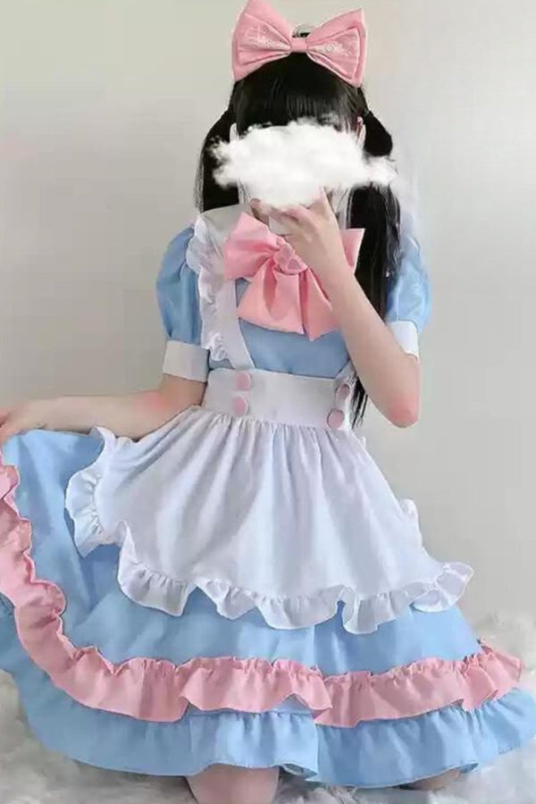 パウダーブルーアリスメイドドレスセット