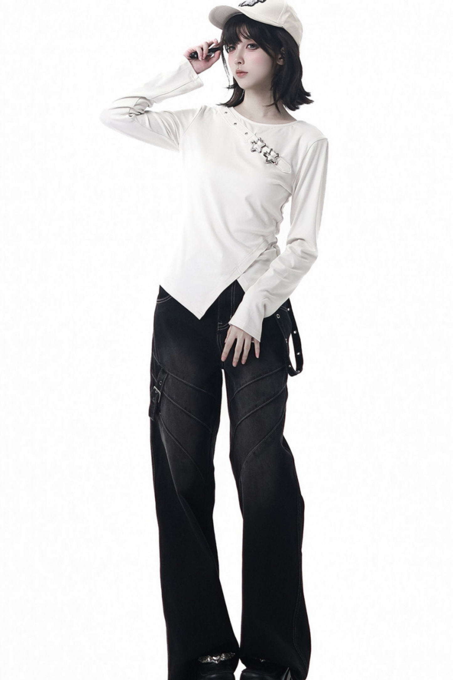 スリットロングスリーブトップス