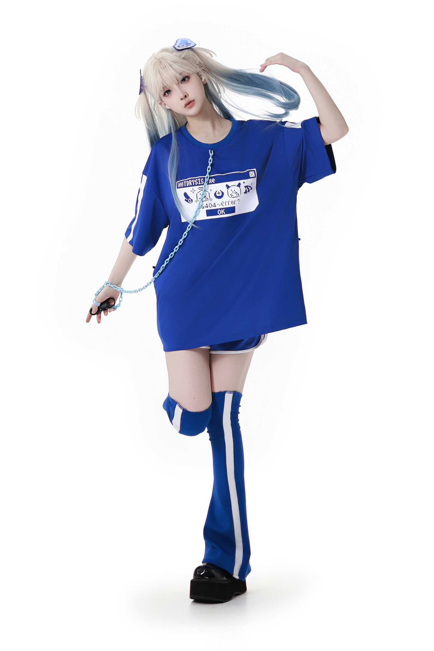 Subculture Loose Over T-shirt + Pants + Leg Warmers + Angel Devil Hairpin