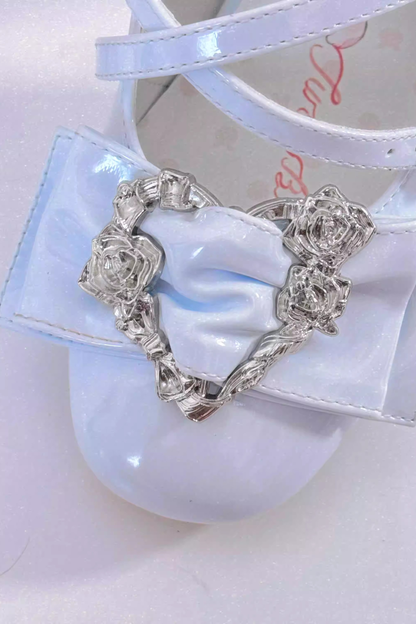 ラブバックルクリスタルヒールシューズ
