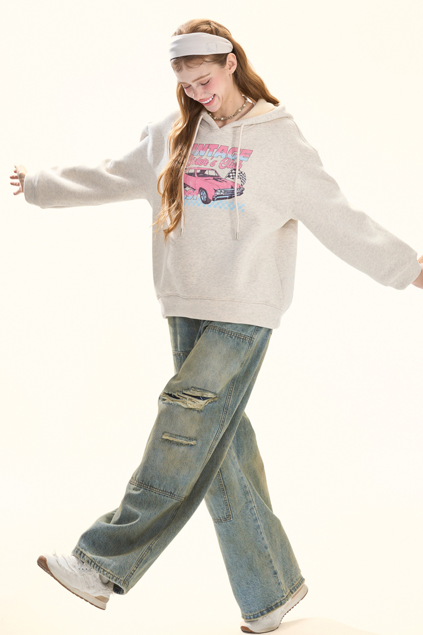 ウォッシュレトロデザインデニムパンツ