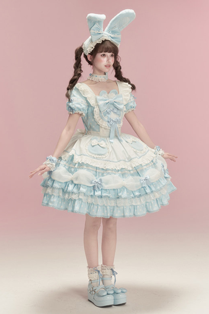 Lace Rabbit Ear Headband + Ribbon Necklace